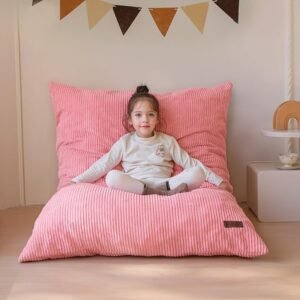 3-in-1 Kids Bean Bag Chair Bed, Convertible Lounger Sofa with Foam Mattress