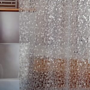 Waterproof 8G EVA Shower Curtain Liner w/ Magnets, 72x72, Pebble Design