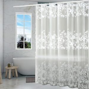 Shower Curtain Liner 4G PEVA, Waterproof Plastic with Grommets & 3 Magnets