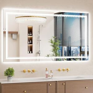 30"x55" LED Bathroom Mirror with Anti-Fog, Backlit & Front Lit, Dimmable