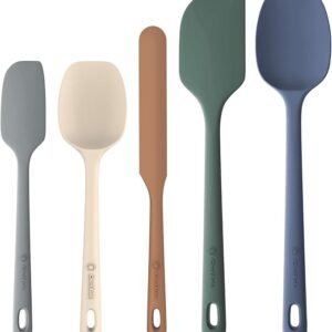 5-Pc Silicone Spatula Set, Food-Grade, Strong Handle, Heat-Safe to 600°F