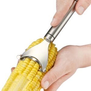 Stainless Steel Corn Peeler & Cob Stripper, Removes Kernels Fast, Kitchen Tool