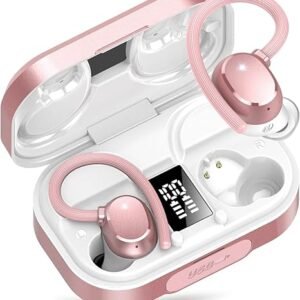 Sports Wireless Bluetooth Earbuds, 120H Playtime, IPX7 Waterproof, Deep Bass