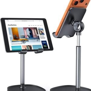 Adjustable Phone Stand for Desk, iPhone & Tablet Holder with Case