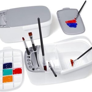 Paint Brush Cleaner with Holder & Palette for Acrylic & Watercolor