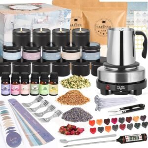 Candle Making Kit with Wax Melter, DIY Soy Candle Starter Kit for Adults