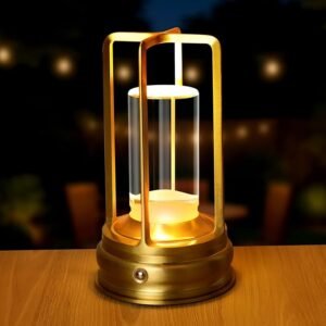Rechargeable Cordless Metal Table Lamp, Portable LED Desk Lamp with 3-Color Dimming