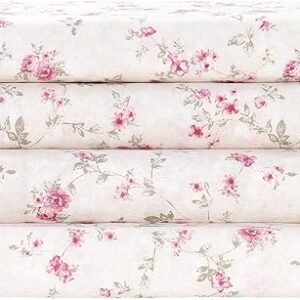 Modern Threads 3-Piece Extra Soft Bedding Sheet Set, Deep Pocket 16″, Kashmir Rose, Twin