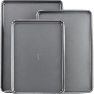 3-pc Nonstick Carbon Steel Baking Sheet Set, Small/Medium/Large Cookie Pans