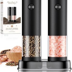 Electric Salt & Pepper Grinder Set Automatic Mills with Adjustable Coarseness
