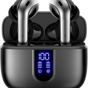 Bluetooth Wireless Earbuds with 60H Playtime, LED Display Charging Case IPX5 XL