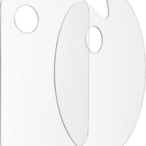 2 Pack Acrylic Paint Palettes 11.8x7.9in Clear Non-Stick Palette with Thumb Hole