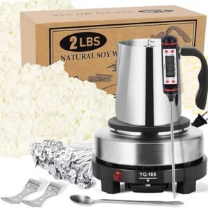 Candle Making Kit with Wax Melter, 2lbs Soy Wax, Electric Stove & Tools DIY