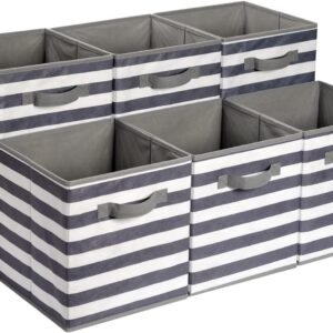 Set of 6 Collapsible Fabric Storage Cubes With Handles