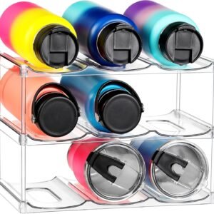 3 Tier Stackable Water Bottle Organizer Holder Clear