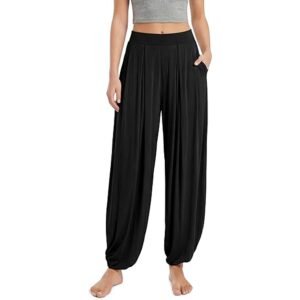 Women’s Lightweight Wide Leg Palazzo Lounge Pants with Pockets
