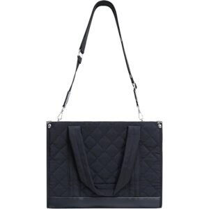 Women’s Quilted Puffy Bow Tote Bag with Zipper Closure