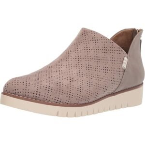 Women’s Perforated Microfiber Slip-On Ankle Booties with Back Zipper